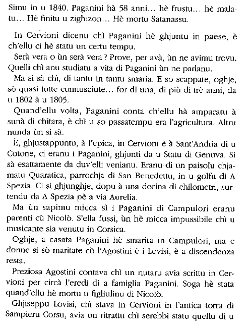 <i>Paganini in Corsica (?)</i>, una cronaca di Anton Dumenicu Monti